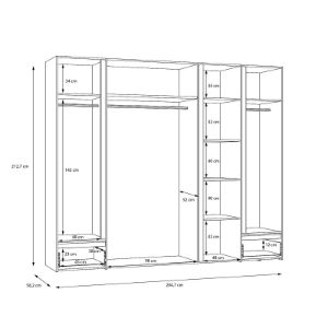 Obrazek Szafa ubraniowa Lenybelardo LNBS5511B-M216