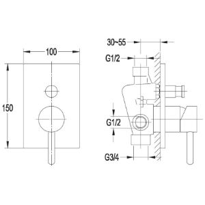 Obrazek Bateria wannowa podtynkowa Y