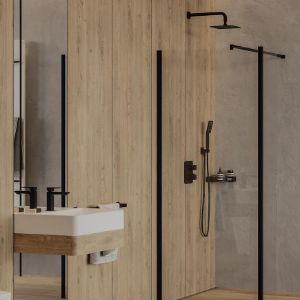 Obrazek Parma system prysznicowy podtynkowy termostat czarny