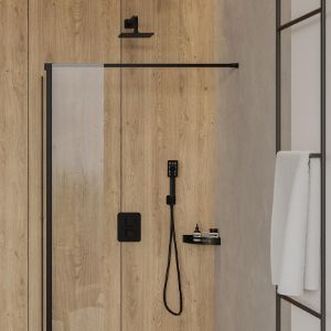 Obrazek Parma system prysznicowy podtynkowy termostat czarny