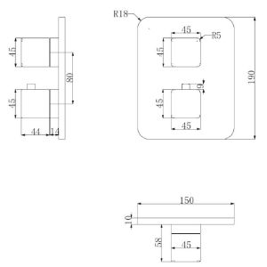 Obrazek Parma system prysznicowy podtynkowy termostat czarny