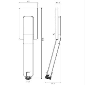 Obrazek Parma system prysznicowy podtynkowy termostat czarny