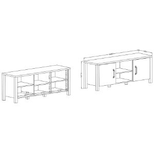 Obrazek Szafka RTV OLIN 41 świerk appenzeller/czarny