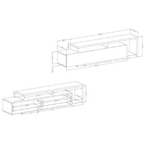 Obrazek Szafka RTV Bota 40 Antracyt/Dąb Ribbec