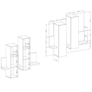 Obrazek Witryna Wisząca Bota 04 Antracyt/Dąb Ribbec