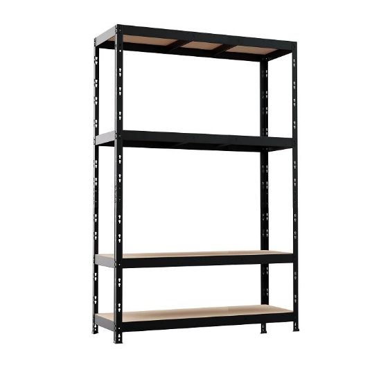 Obrazek Regał Magazynowy Metalowy NERO II 180x120x45 4 półki/300kg Czarny 