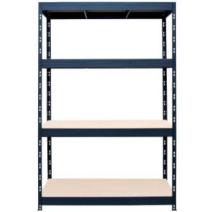 Obrazek Regał metalowy magazynowy nitowany czarny Stabil 180x150x60cm – 400kg/4 półki 
