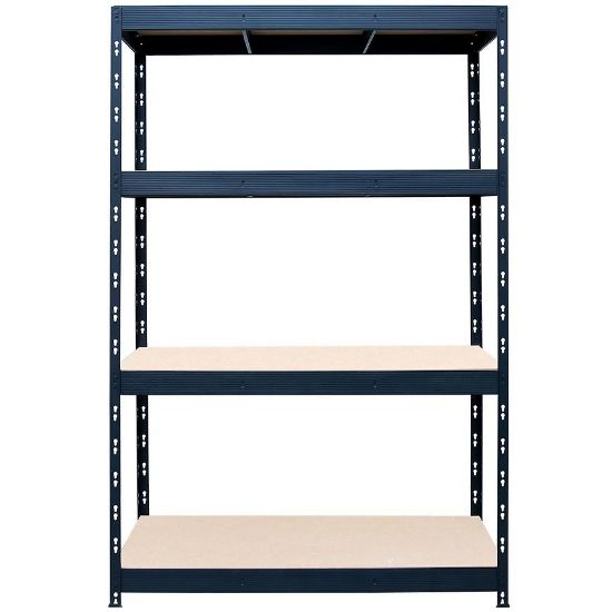 Obrazek Regał metalowy magazynowy nitowany czarny Stabil 180x150x60cm – 400kg/4 półki 