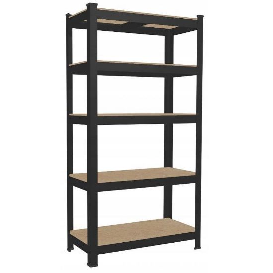 Obrazek Regał Magazynowy Metalowy Black 180x90c30cm 5 półek/175kg