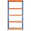 Obrazek Regał metalowy magazynowy pomarańczowo/niebieski 195x100x50cm – 5 półek/300kg 
