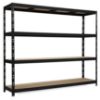 Obrazek Regał metalowy magazynowy RR1-6024-4 czarny 200x237x60cm – 4 półki/450kg