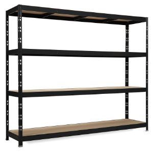 Obrazek Regał metalowy magazynowy RR1-6024-4 czarny 200x237x60cm – 4 półki/450kg