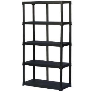 Obrazek Regał magazynowy plastikowy T100/5 czarny 176x100x45cm – 5 półek/40kg