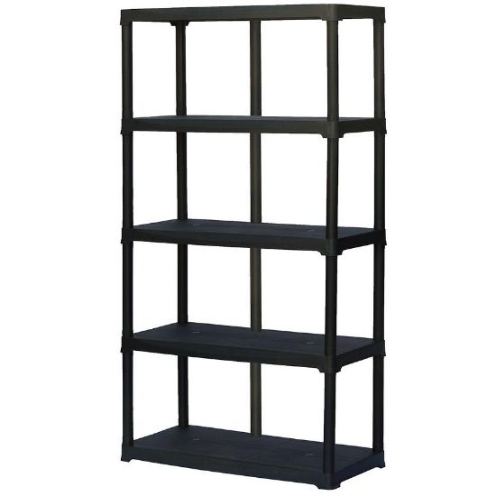 Obrazek Regał magazynowy plastikowy T100/5 czarny 176x100x45cm – 5 półek/40kg