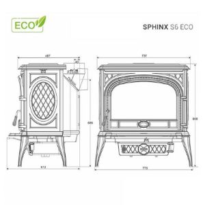 Obrazek Piec kominkowy Premium SPHINX 13.9kW Eco