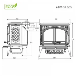Obrazek Piec kominkowy Premium ARES 11.3kW Eco