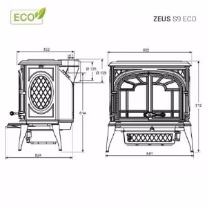 Obrazek Piec kominkowy Premium ZEUS 11.3kW Eco
