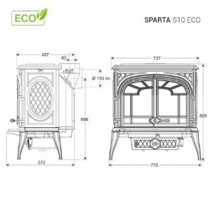 Obrazek Piec kominkowy Premium SPARTA 13.9kW Eco