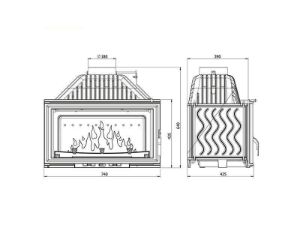 Obrazek Wkład kominkowy W15 13,5kW Eko