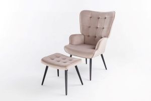 Obrazek Fotel z podnóżkiem Loki beż