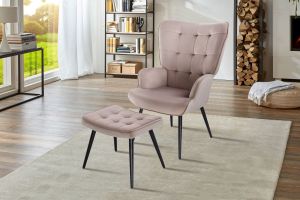 Obrazek Fotel z podnóżkiem Loki beż