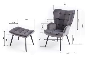 Obrazek Fotel z podnóżkiem Loki beż