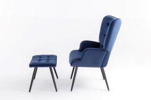 Obrazek Fotel z podnóżkiem Loki granatowy