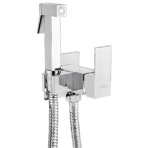 Obrazek Bateria bidetowa podtynkowa kwadratowa chrom