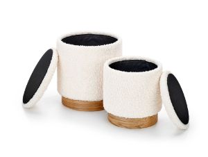 Obrazek Zestaw Puf Ola kremowy/naturalny