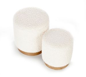 Obrazek Zestaw Puf Ola kremowy/naturalny