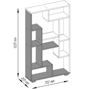 Obrazek Regał Solis 3 wotan/czarny 122.5X70.2X20.1