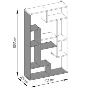 Obrazek Regał Solis 3 wotan/czarny 122.5X70.2X20.1