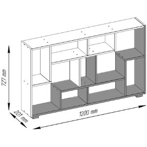 Obrazek Regał Solis 3 wotan/czarny 122.5X70.2X20.1