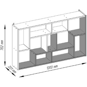 Obrazek Regał Solis 3 wotan/czarny 122.5X70.2X20.1