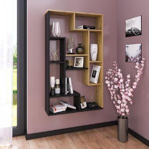 Obrazek Regał Solis 3 wotan/czarny 122.5X70.2X20.1