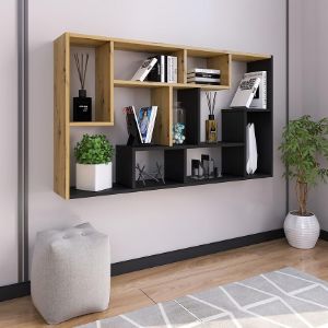 Obrazek Regał Solis 3 wotan/czarny 122.5X70.2X20.1