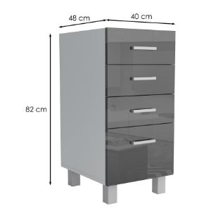 Obrazek Szafka kuchenna Lucjan 40D 4S LUX czarny