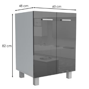 Obrazek Szafka kuchenna Lucjan 60D 2F LUX czarny
