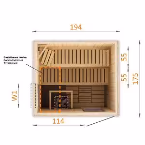 Obrazek Sauna PERHE 2018 V + witryna