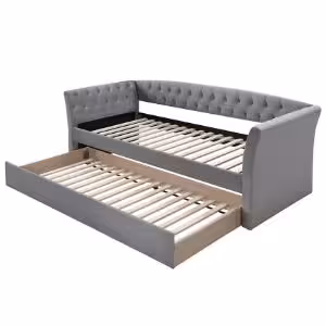 Obrazek Sofa Melo szara – z dwoma łóżkami