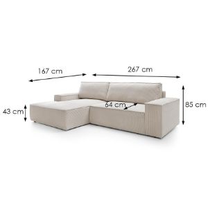 Obrazek Narożnik z funkcją spania Faro M Poso 100 lewostronny