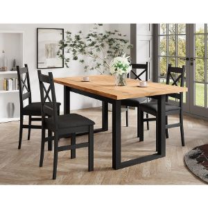 Obrazek Stół Max Dąb Wotan / Czarny Mat 160x90