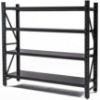 Obrazek Regał metalowy magazynowy T500 czarny 190x200x60 cm – 4 półki/500 kg