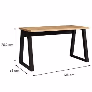 Obrazek Biurko Iga Dąb Artisan / Czarny