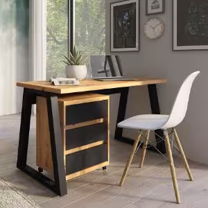 Obrazek Biurko Iga Dąb Artisan / Czarny