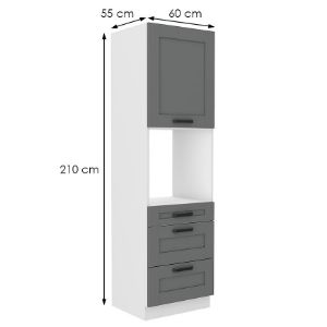 Obrazek  Szafka kuchenna Luna dustgrey/biały 60DPS-210 3S 1F 