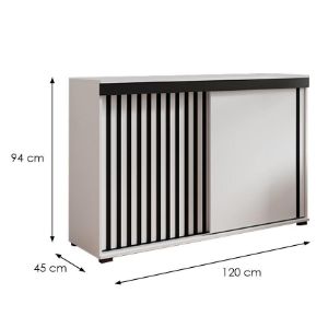 Obrazek Komoda Malani 120 biały+czarny