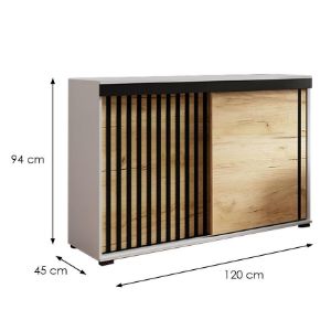 Obrazek Komoda Malani 120 biały+craft+czarny