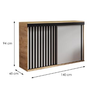 Obrazek Komoda Malani 140 craft+biały+czarny