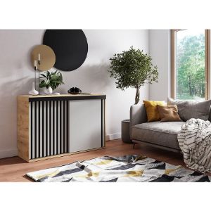 Obrazek Komoda Malani 140 craft+biały+czarny